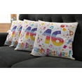 thumbnail image 5 of Ambesonne Colorful Throw Pillow Cover 4 Pack, Teen Celebration, 24", Multicolor, 5 of 5