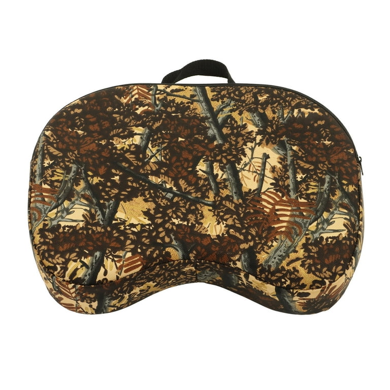 Hunting Seat Pad, Thickened Brown Camouflage And Black Stadium Seat Cushion  Pad Quilted Cotton Oxford Fabric With Carry Handle Buckle For Travel 