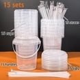 thumbnail image 5 of 2026 Mini Drink Buckets with Lids and Straws,Reusable Plastic Boozy Buckets for Drinks 17/24/35 oz,Clear Drink Cups with Handles for Pool, Beach,Birthday Travel Party Supplies (30PCS,700ml/24oz), 5 of 9