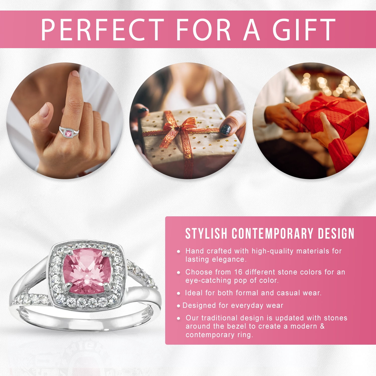 Personalized Women's Fashion Class Ring available in Valadium, Silver Plus, 10k and 14k Yellow and White Gold