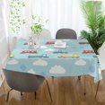 thumbnail image 3 of Yayeee Tablecloths 60" x 120" Rectangle Wrinkle Resistant Party Table Cover, Blue Trains Pattern, 3 of 8