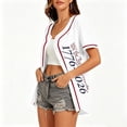 thumbnail image 4 of American Baseball Shirt for Women 250th Anniversary Usa Flag Print Jersey Shirt Usa Patriotic Baseball Jerseys –memorial Day & Independence Day, 4 of 5