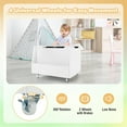 Gymax Kids Toy Box Wooden Storage Chest Bench w/ Bookshelf Wheels