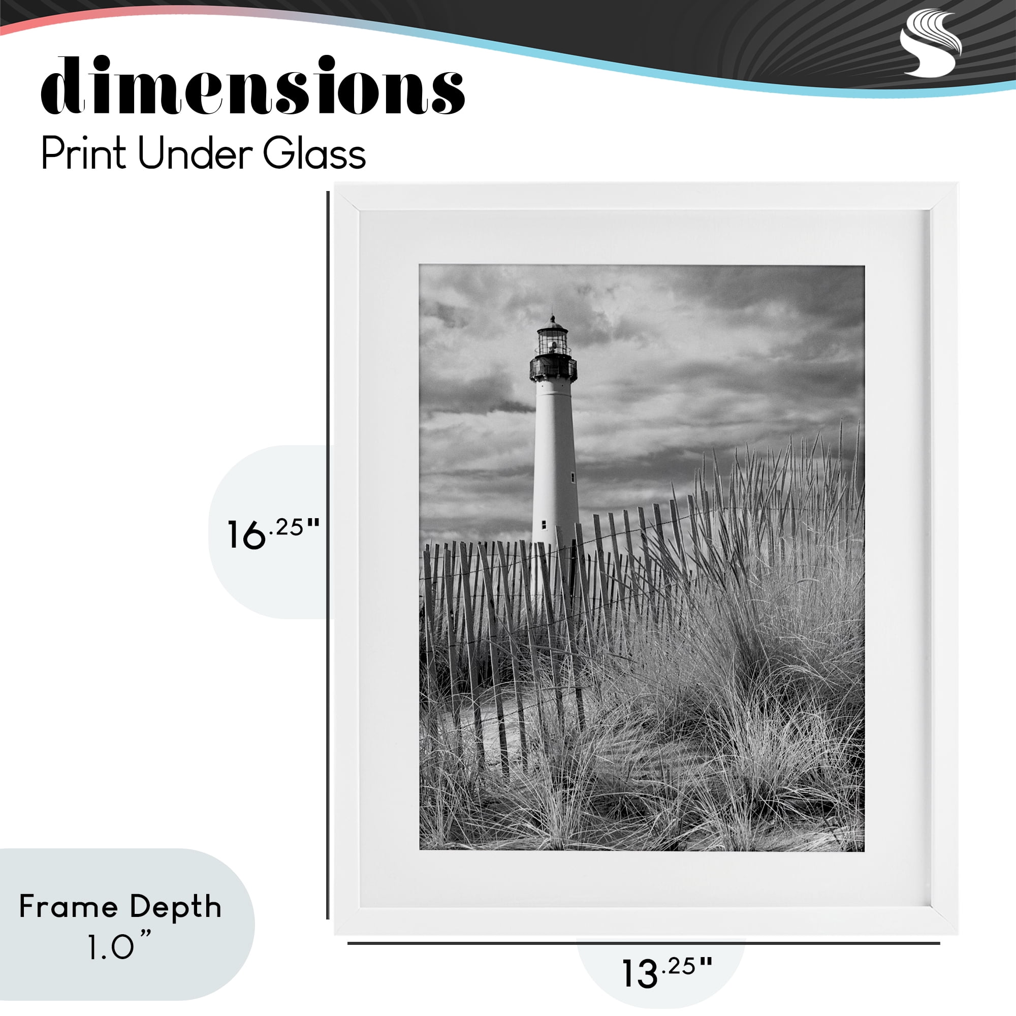 Stupell Industries Cape May Lighthouse View White Framed Print Under Glass, design by MJ Photography