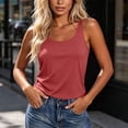 thumbnail image 2 of Tank Tops for Women, Crew Neck Sleeveless Solid Loose Shirts, Breathable Comfort Tops, Summer Lounge Fitness Wear | VerBelle,Yellow XL, 2 of 6
