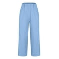 thumbnail image 5 of EDFBUYKRS Female Women Pants Casual Womens Tall Pants 32 Inseam Womens Daily Elastic Waist Workout Trousers Solid Long Pants Loose Casual Pockets Trousers Xxl, 5 of 5