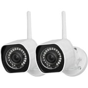 Zmodo 2 Pack Wireless Security Camera System Smart Outdoor WiFi IP Cameras Night Vision Plug-In, Compatible with Alexa (Supports 2.4 GHz, Wi-Fi)