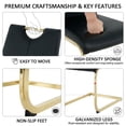 thumbnail image 5 of Sumdeal Modern Black Pu Leather Dining Chair Set with Golden C-shaped Metal Legs,Set of 4, 5 of 7