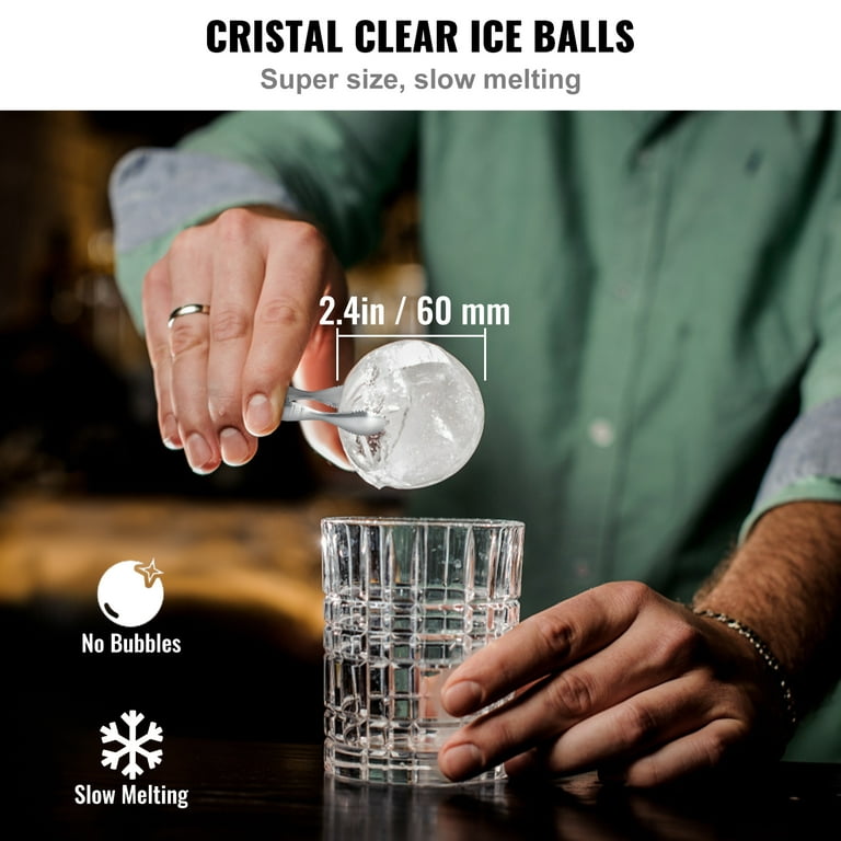 Crystal Clear Ice Ball Maker Mold - 2.36 Inch Clear Sphere, Plus 1 Ice Ball  Storage Bags