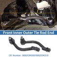 thumbnail image 3 of Kit de 2 piezas de extremos de barra de dirección exterior frontal para Hyundai Azera Sonata No.568203K000/568203K510, 3 of 7
