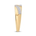 thumbnail image 3 of 10kt Yellow Gold His & Hers Round Diamond Cluster Matching Bridal Wedding Ring Band Set 1/2 Cttw, 3 of 4