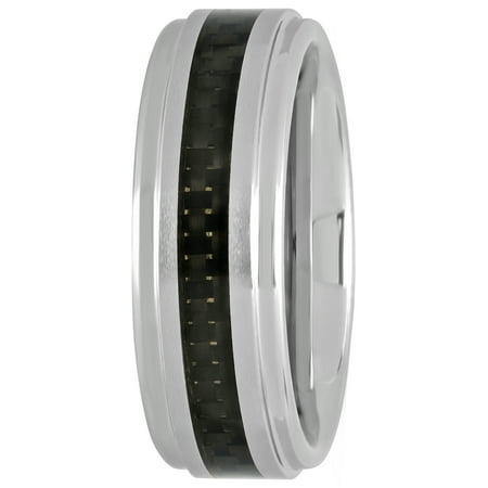 Men's Tungsten Carbon Fiber Wedding Band - Mens Ring