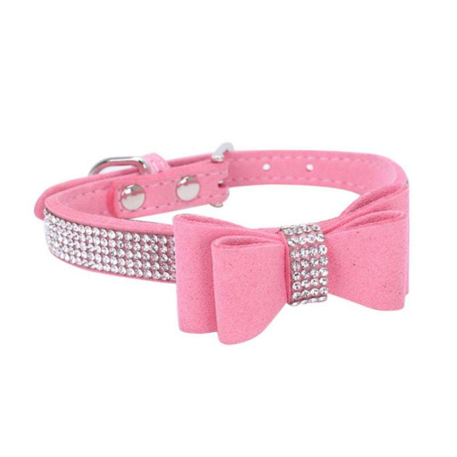 Full Bling Rhinestone Suede Dog Collar – Diamante Necklace For Medium To Large Dogs, Adjustable