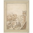 thumbnail image 2 of Herman Saftleven 15x18 Black Ornate Wood Framed Double Matted Museum Art Print Titled - A Moat Near a Castle (17th&nbsp;Century), 2 of 5