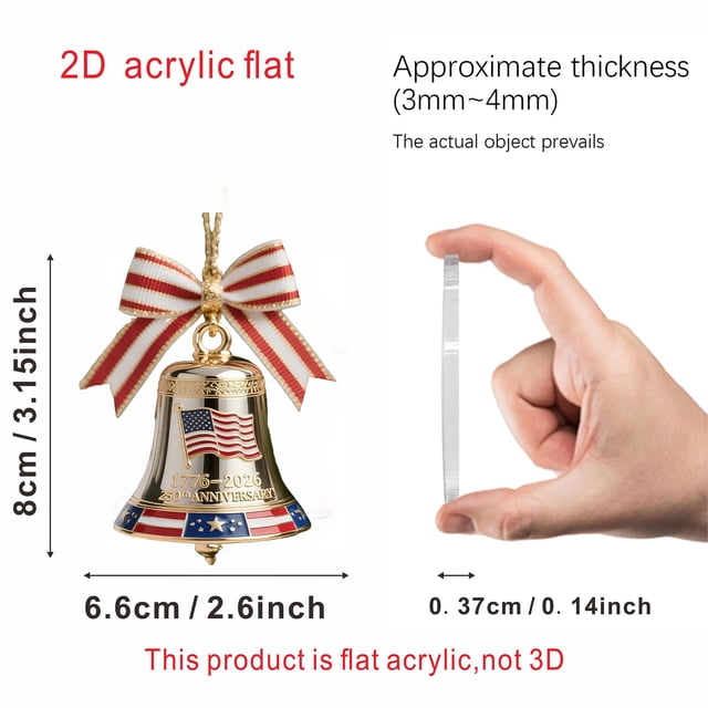 2d Acrylic Pendant For The 250th Anniversary Of The United States Clock