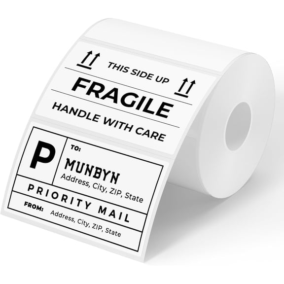 3x2 Inch White Thermal Labels, Thermal Sticker Labels for Price, Barcode, Mailing, Name, 500 Sheets/1 Roll