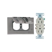 Sigma 14227 1 Gang Gray Weatherproof Duplex Cover Receptacle