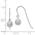 thumbnail image 2 of FB Jewels 14K White Gold 6mm Diamond Cut Ball Dangle Earrings, 2 of 2