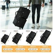 New York Xpress 36 Foldable Rolling Duffel Bag with Wheels, Durable Polyester Travel Bag, Black,Tb328