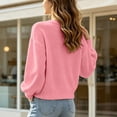 thumbnail image 5 of COMVALUE Women's Long Sleeve Open Front Knit Cropped Cardigan Sweaters Casual Drop Shoulder Short Shrugs Sweater Coats (Pink, M), 5 of 5