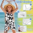 thumbnail image 5 of SEANATIVE Kids Two Piece Swimsuit Set with Swimwear & Mesh Cover-up Skirt, Teen Girls Bathing Suits Cut Out One Shoulder Design, Size 11-12 Years Old, Black Cow Print, 5 of 7