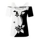 thumbnail image 4 of Blusa informal de manga corta con cuello en V y encaje con hombros descubiertos para mujer OAVQHLG3B Store  lin121212, 4 of 5