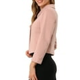 thumbnail image 4 of INSPIRE CHIC Women's Elegant Button-Down Point Collar Short Coats M Pink, 4 of 6