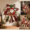 thumbnail image 5 of Festive Quilted Christmas Door Hanging DIY Sewing Kit, Christmas Quilted Bow DIY Kit with Fabric, Batting, Thread, Templates & Instructions, Patchwork Decor Kit for Door Wall Display(Santa Claus), 5 of 6