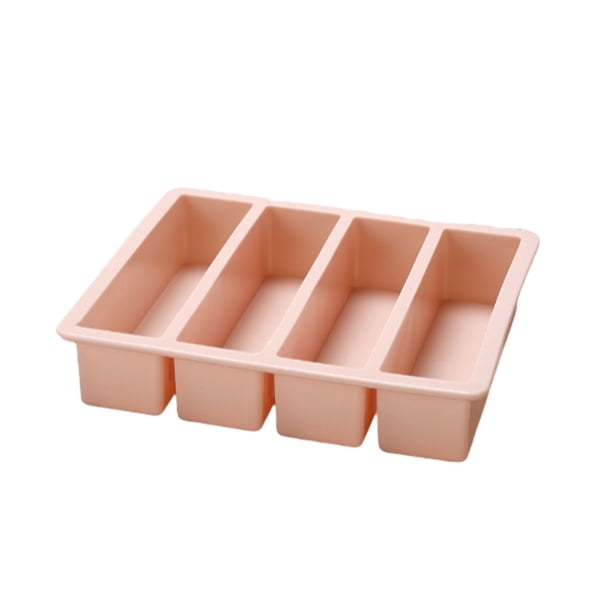 Molde de silicona de 4 rejillas Billuyoard forma Rectangular color Rosa