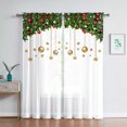 thumbnail image 3 of Goory Rideaux de Noël Luxe 2 Pcs Draperies Texturées en Lin Décoration Maison Rideau de Fenêtre Poche de Tringle Style Chambre 1 L:51 Pouces x H:63 Pouces, 3 of 6