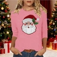 thumbnail image 1 of Ailaofu Hauts pour Femmes à Manches 3/4 Décontractés Coupe Ample Col Rond T-Shirts Mignons Tunique Unie Trois Quarts, 1 of 4
