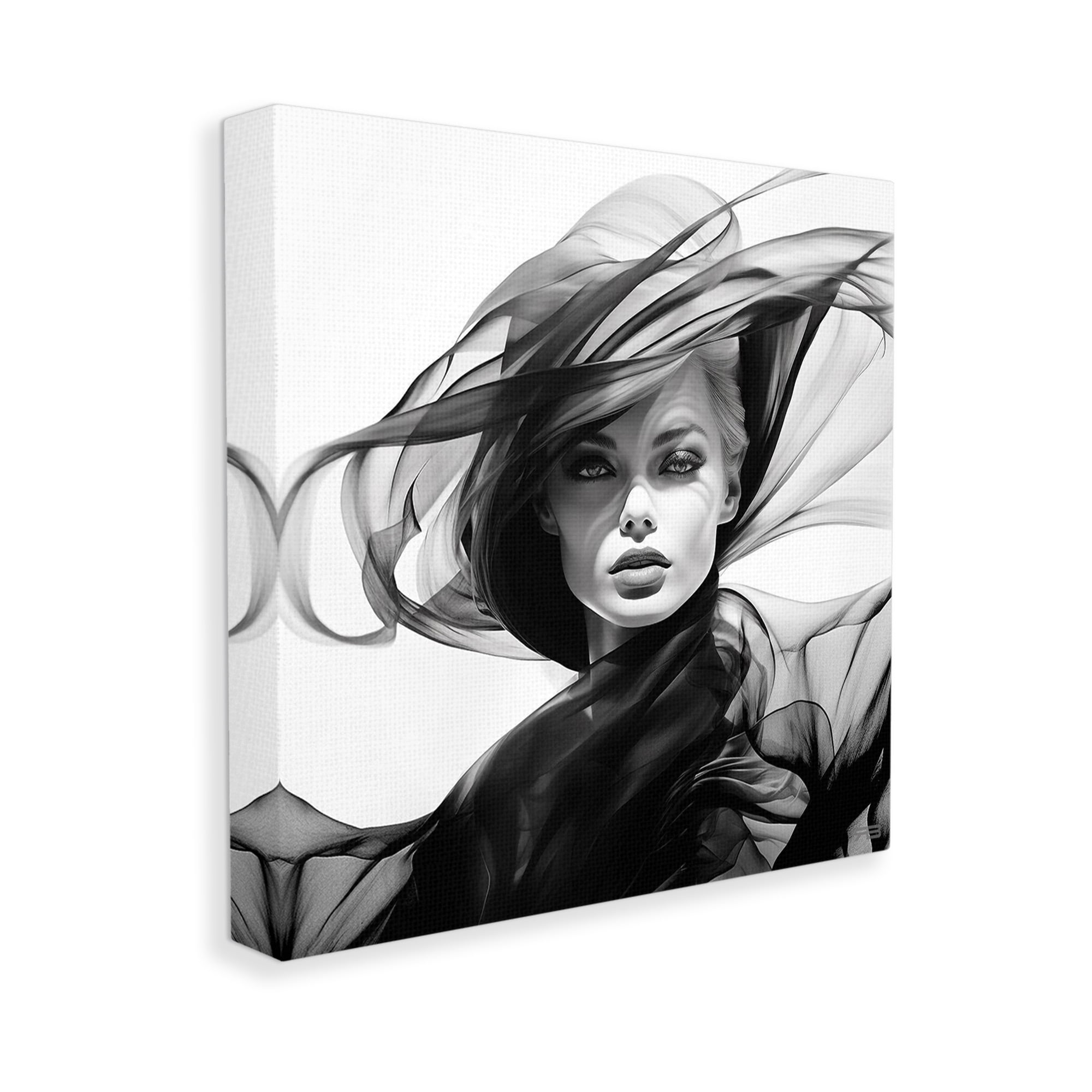 Stupell Industries Modern Fashion Portrait Abstract Painting Gallery Wrapped Canvas Art Print Wall Art, 30 x 30