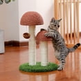 thumbnail image 5 of Pefilos 18" Cat Scratching Post, Mushroom Tall Cat Scratcher Featuring Scratching Poles Cat Tower for Kittens, Brown, 5 of 10