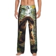 thumbnail image 1 of Balery Jungle Hat Bear Pantalones de pijama para hombre, pijama ultraligero, pantalón de descanso-XX-Large, 1 of 6