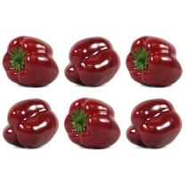 Vasefill 6-Pack Artificial Bell Pepper Red Decorative Peppers Faux Vegetable Fruit Fake Six Pieces Pimiento Rojo