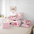 thumbnail image 4 of Princess Full Bedding Set 7 Pieces,Cartoon Castle Pink Comforter Sets,Blooming Flowers Bedding Comforter Sets with 1 Comforter,2 Pillowcases,2 Pillow Covers,1 Flat Sheet,1 Fitted Sheet, 4 of 5