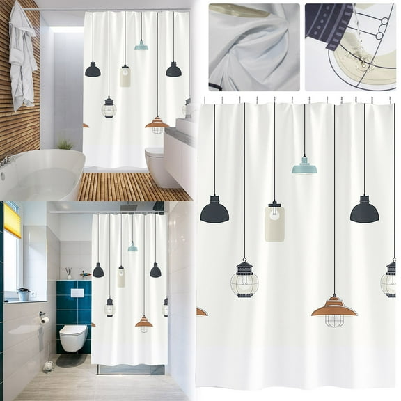 1X Shower Curtain Waterproof Fabric Shower Curtain or Polyester Soft Cloth & Hotel Quality Machine Washable White Shower Curtain Liner for Bath Tub Shower Curtain