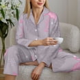 thumbnail image 6 of Lsque Pink Flamingo Pattern Long Sleeve Pajama Set for Women - Soft 2-Piece Sleepwear and Loungewear Set with Pockets, Comfy Nightwear-Small, 6 of 7