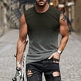 thumbnail image 2 of ZCFZJW Mens Casual Workout Tank Tops Trendy Tie Dye Gradient Print Regular Fit Comfy Pullover Loose Regular Fit Crew Neck Sleeveless Fitness Vest Black XXL, 2 of 5