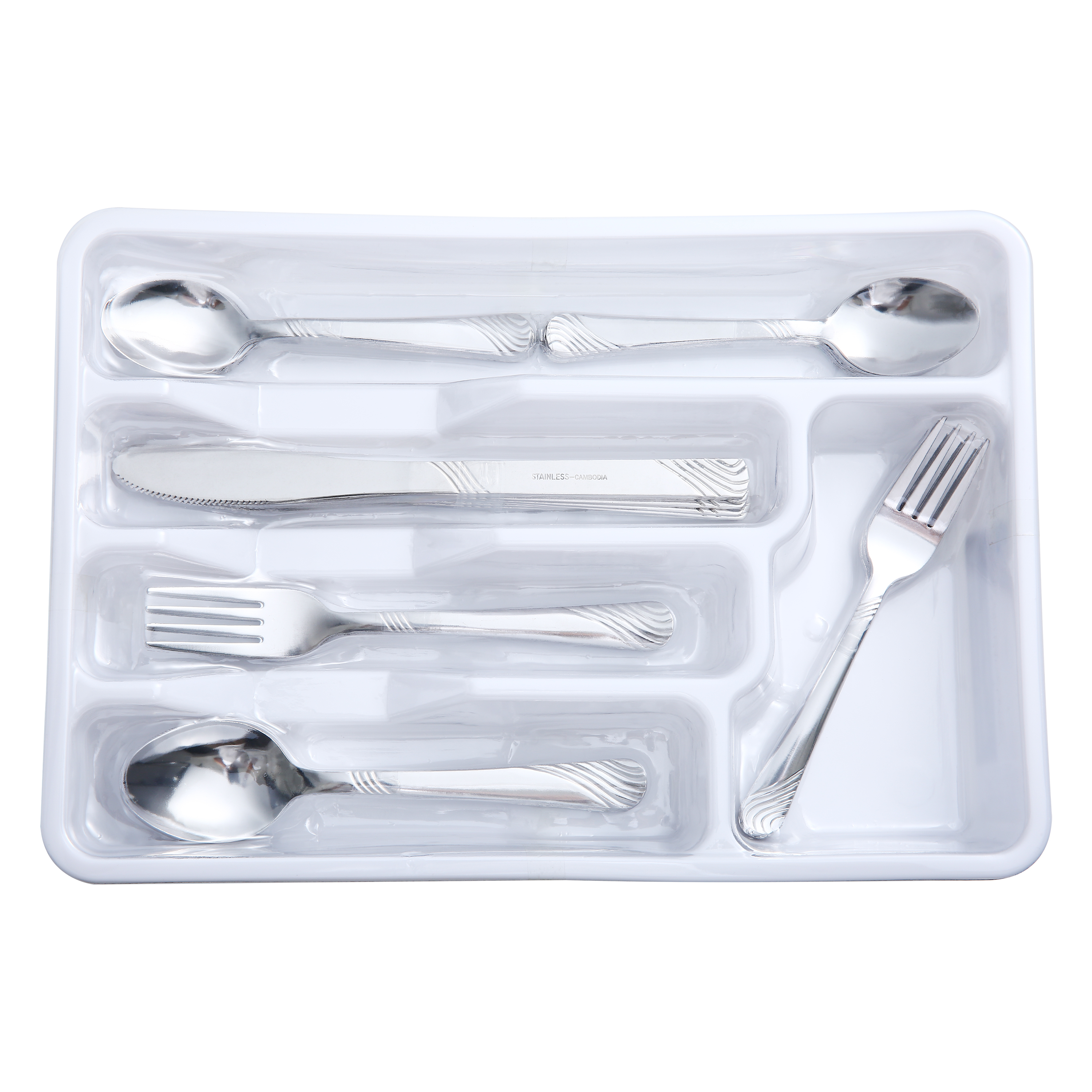 Mainstays Swirl 49-Piece Stainless Steel Flatware Set, Silver photo 3