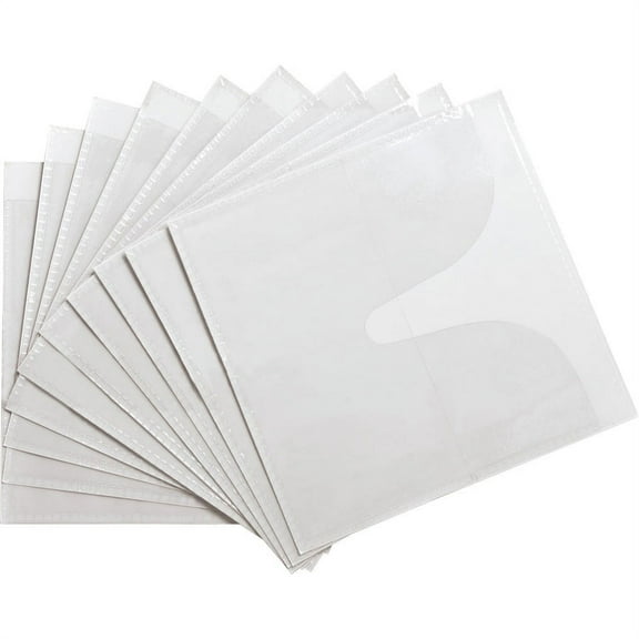 Compucessory Self-Adhesive Poly CD/DVD Holders - 1 x CD/DVD Capacity - White - Polypropylene - 50 / Pack | Bundle of 2 Packs