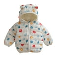 thumbnail image 2 of Cuzibr Boys Coats Lovely Cartoon Panda Flower Print Hooded Snow Jacket Padded Down Long Sleeve Zip Up Soft Comfortable Kids Outwear,White,12-24 Months, 2 of 5