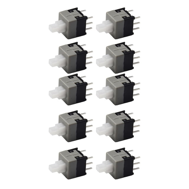BTOER Micro-Interrupteur Tactile à Verrouillage Automatique, Matériau Excellent, Performance de Travail Stable, 10 Pcs, Interrupteurs à 6 Broches