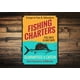 thumbnail image 1 of Letrero de Charters de Pesca Pesca Captura Diversión y Aventura Decoración Pescador Ubicación Nombre Regalo Novedad Letrero de Charter Tamaño: 8 x 12 pulgadas, 1 of 4