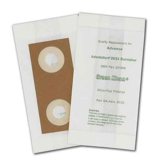 Green Klean GK-Advo 20-24 Advance Advolution Burnisher 20 by 24 Replacement Vacuum Bags - 10 per Case - Case of 10