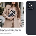 thumbnail image 7 of Liquid Silicone Case for iPhone 11, [Flat Edge Design] [Camera Protection] [Anti Fingerprint] 4 Layers Protect Scratch Proof Anti Drop Microfiber Phone Cover, 6.1", Black, 7 of 7