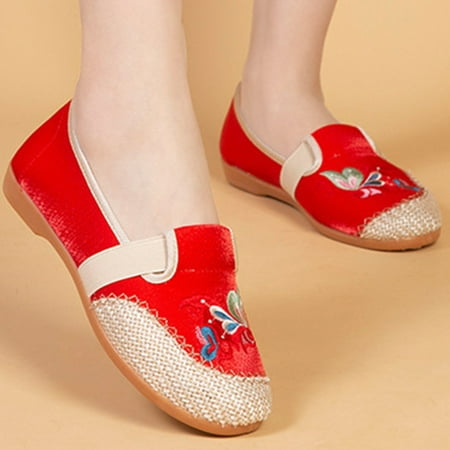 

eczipvz Walking Shoes Women Women s Knitted Flat Shoes Comfort Loafers Women Footwear Slip On Casual Breathable Mesh Walking Shoes Red
