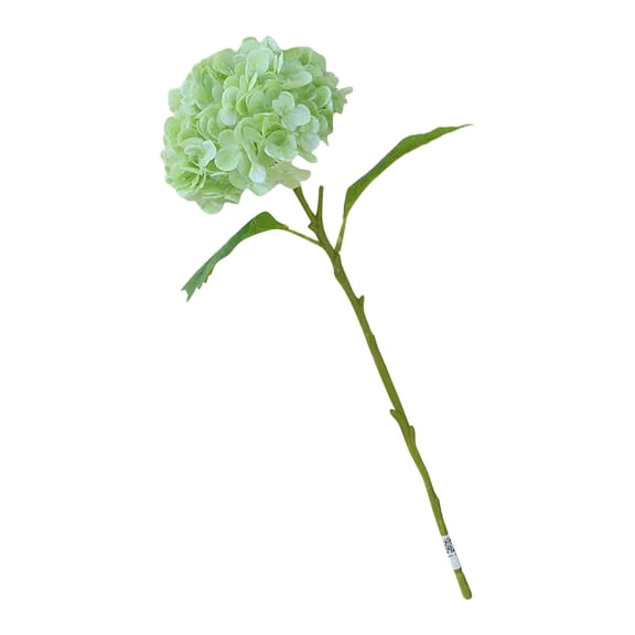 Green Artificial Hydrangea Flower Single Stem, Realistic Silk Hydrangea with Lifelike Leaves for Home Décor & Wedding Bouquets