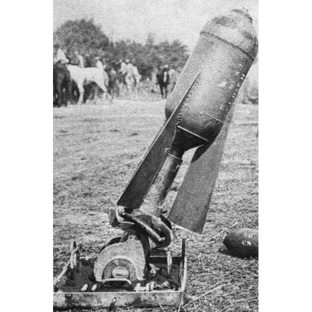 World War I Mortar. Nthe British Ml 9.45 Inch Heavy Trench Mortar Called The 'Flying Pig ' Used