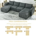 thumbnail image 7 of Williamspace U-Shaped Modular Sectional Sofa 130" Modern Couch Comfy Upholstered Sofa with 2 Reversible Ottoman for Living Room Apartment, Grey, 7 of 7